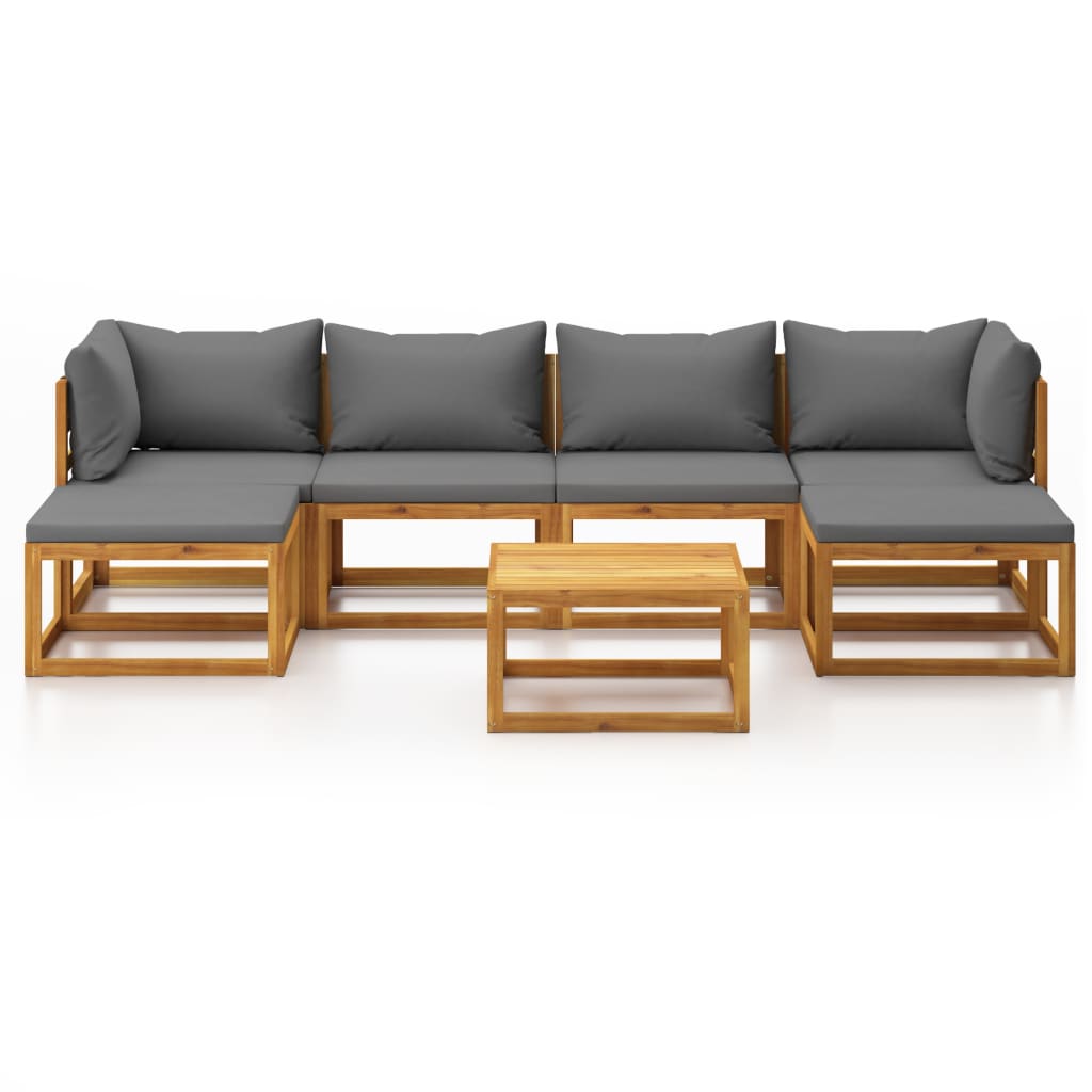 

vidaXL 7-delige Loungeset met kussens massief acaciahout