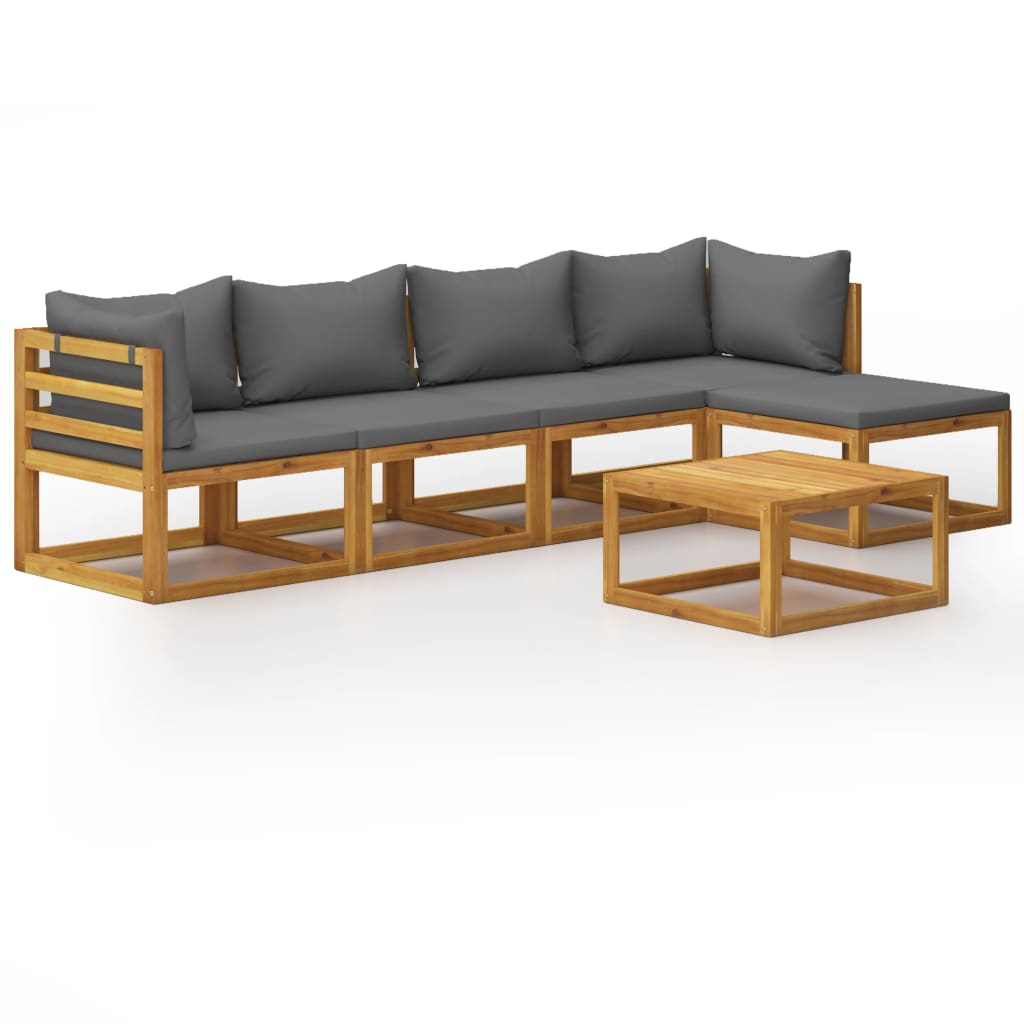 

vidaXL 6 Piece Patio Lounge Set with Cushion Solid Acacia Wood