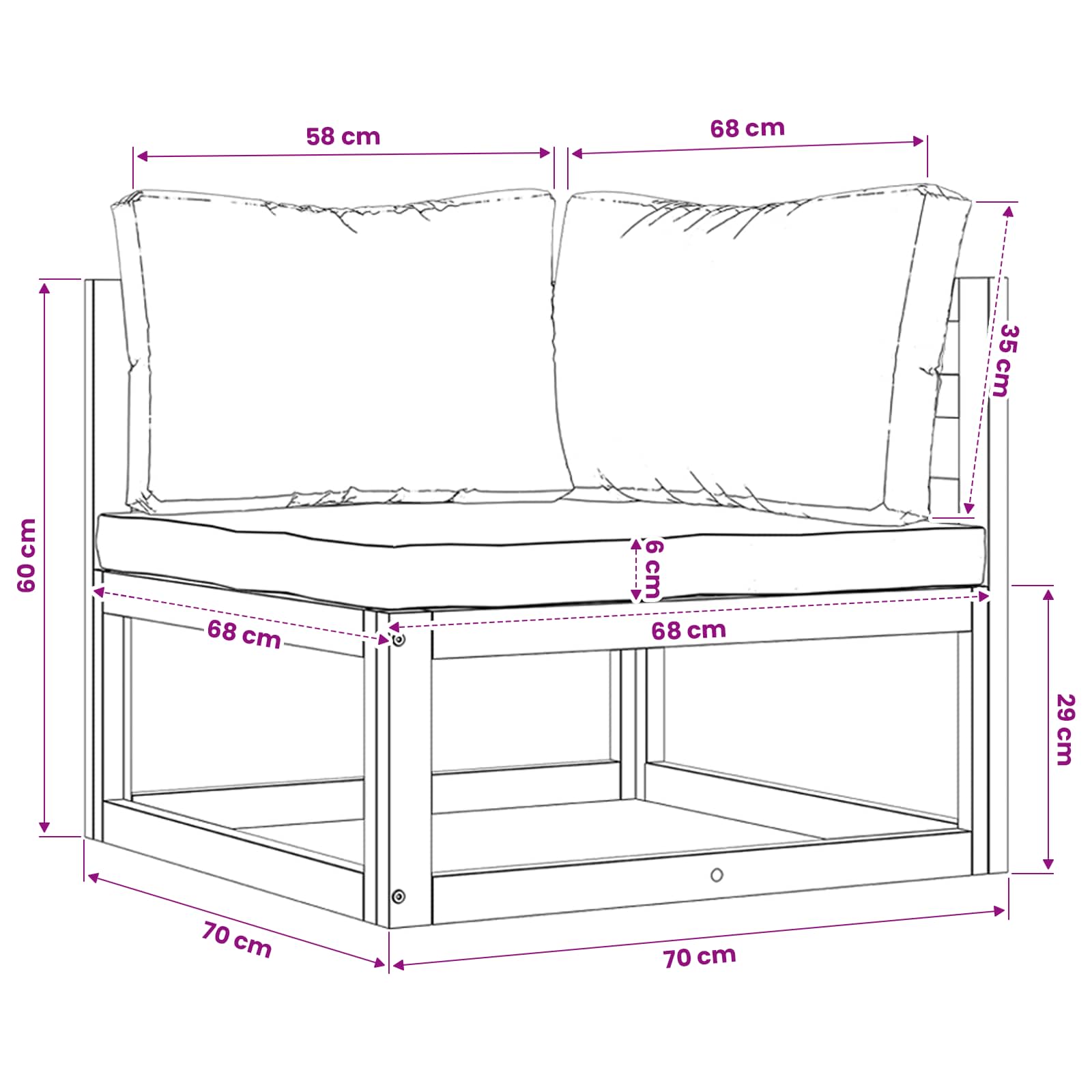 vidaXL 4-tlg. Garten-Lounge-Set mit Auflagen Massivholz Akazie – Bild 18