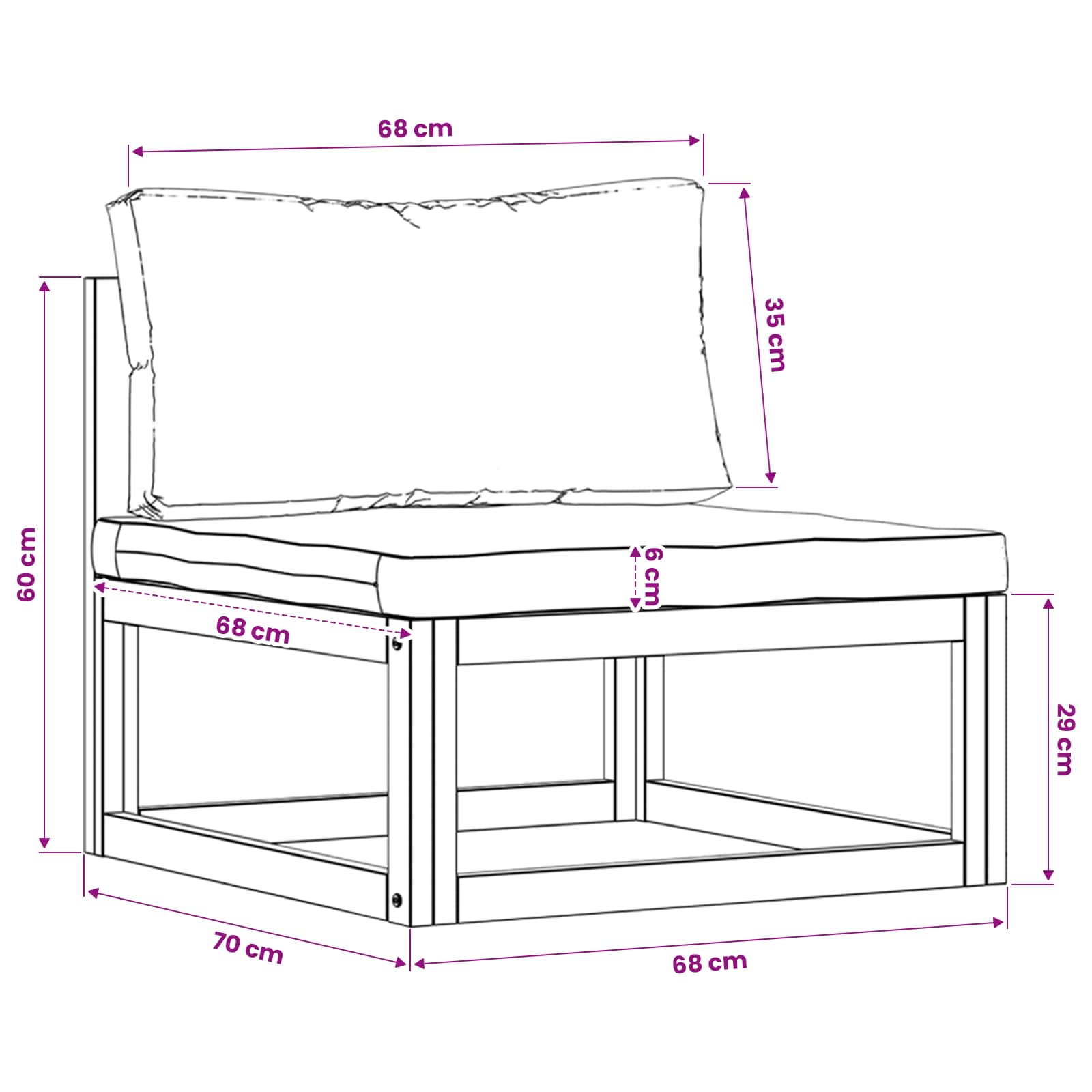 vidaXL 4-tlg. Garten-Lounge-Set mit Auflagen Massivholz Akazie – Bild 19