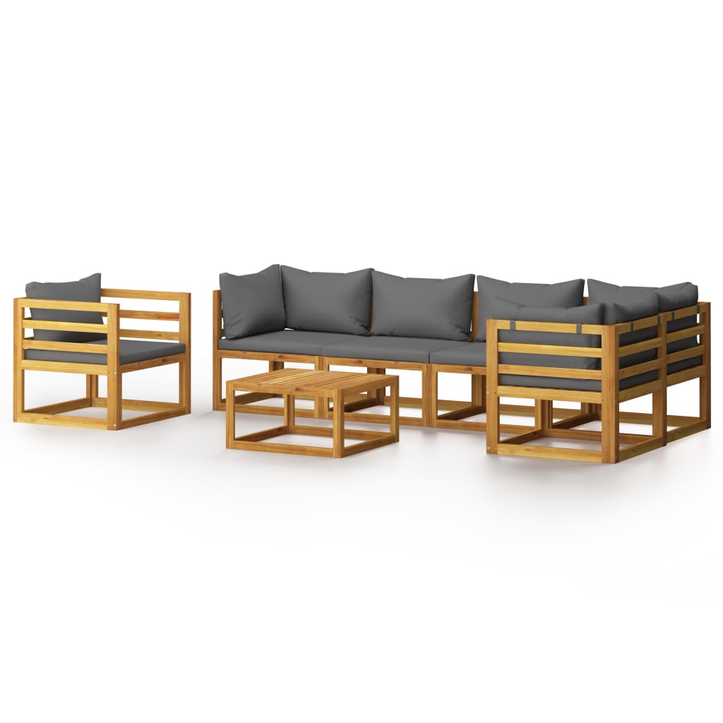 

vidaXL 7 Piece Patio Lounge Set with Cushion Solid Acacia Wood