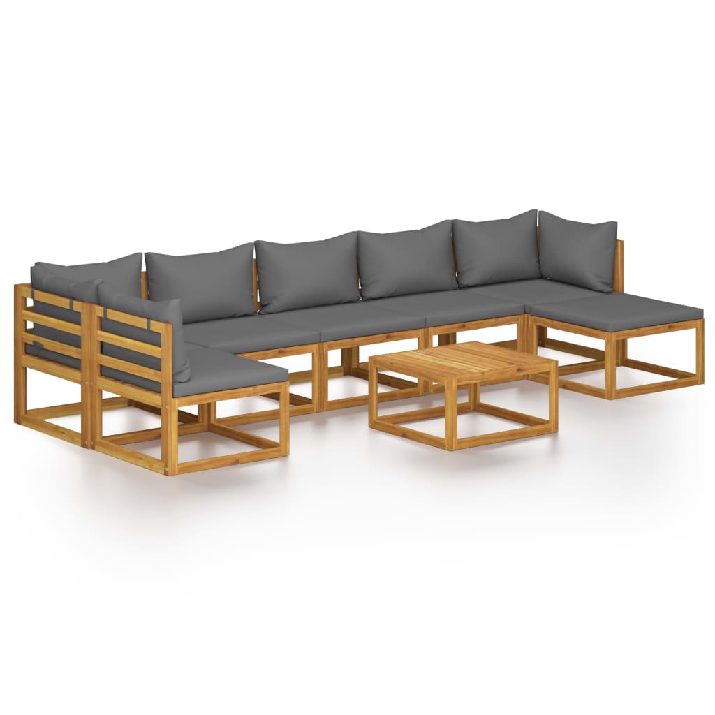 

vidaXL 8 Piece Patio Lounge Set with Cushion Solid Acacia Wood