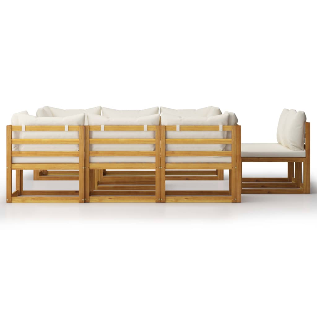 

vidaXL 9-delige Loungeset met kussens massief acaciahout crème