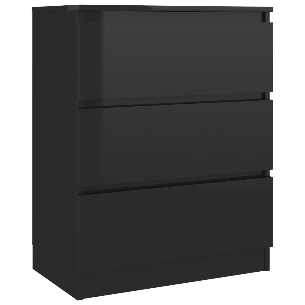

vidaXL Sideboard High Golss Black 23.6"x13.8"x29.9" Chipboard