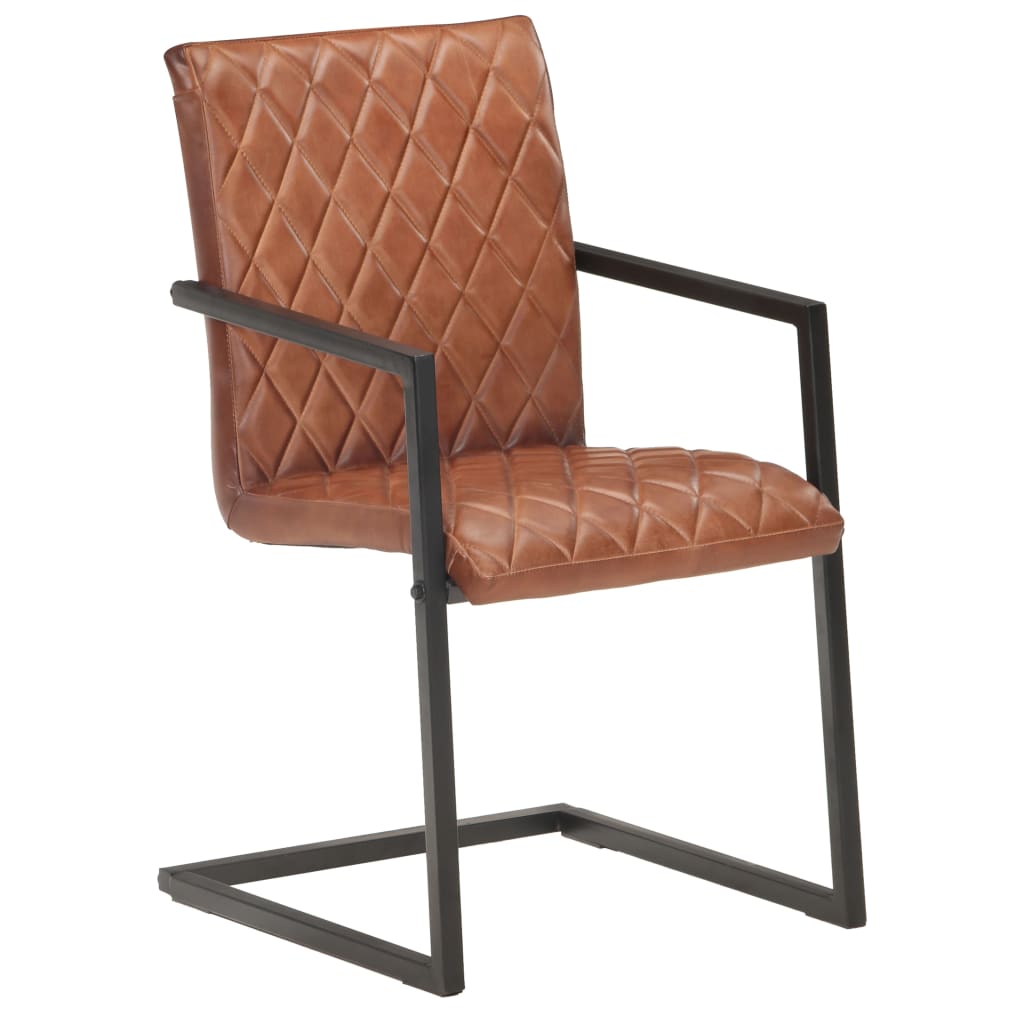 

vidaXL Eetkamerstoelen 4 st echt leer bruin