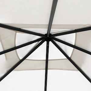 Altán s krytými sloupky 3 x 3 x 2,6 m krémový 160 g/m² - obrázek 3