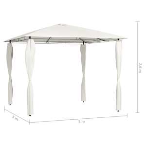 Altán s krytými sloupky 3 x 3 x 2,6 m krémový 160 g/m² - obrázek 4