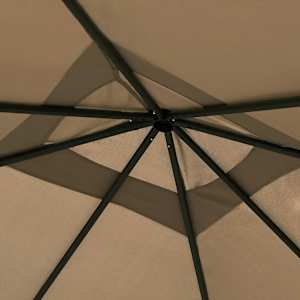 Altán s krytými sloupky 3 x 3 x 2,6 m taupe 160 g/m² - obrázek 3