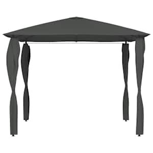 Altán s krytými sloupky 3 x 3 x 2,6 m antracitový 160 g/m² - obrázek 2