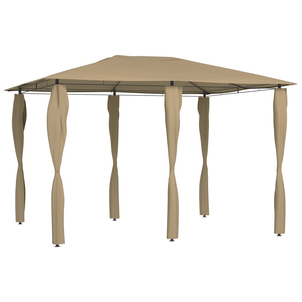 Gazebo with Post Covers 3x4x2.6 m Taupe 160 g/m²