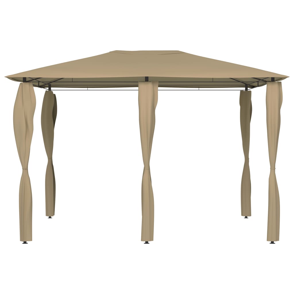 Thumbnail - vidaXL Pavillon mit Pfostenabdeckungen 3x4x2,6 m Taupe 160 g/m²