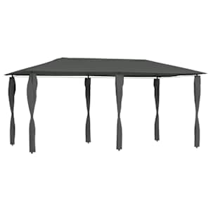 Paviljon s pokritimi stebri 2,98x5,3x2,59 m antraciten 160 g/m²