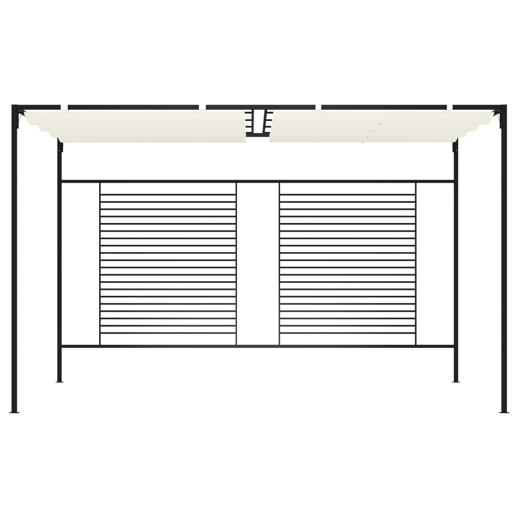 vidaXL krémszínű pavilon behúzható tetővel 3 x 4 x 2,3 m 180 g/m²