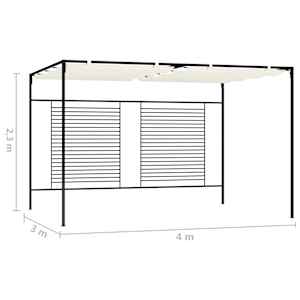 Altán se zatahovací střechou 3 x 4 x 2,3 m krémový 180 g/m² - obrázek 7