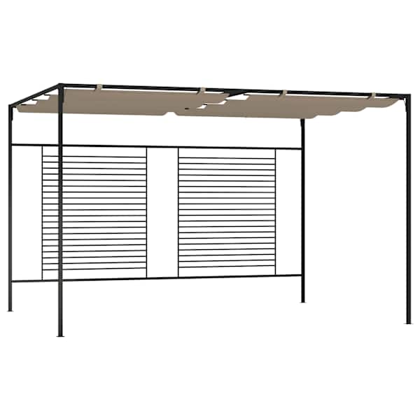 vidaXL varjualune sisset&otilde;mmatava katusega, 3x4x2,3 m, pruunikashall
