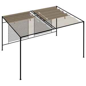 Altán se zatahovací střechou 3 x 4 x 2,3 m taupe 180 g/m² - obrázek 5
