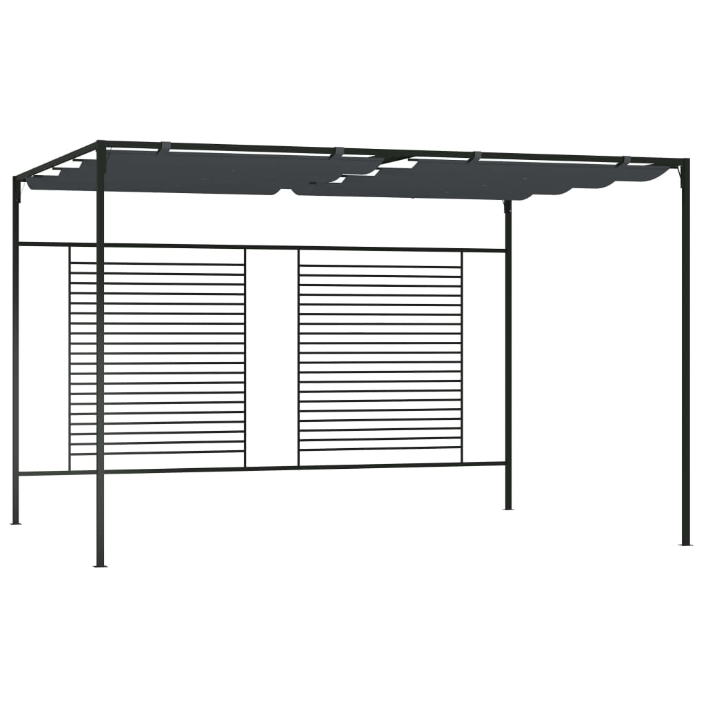 vidaXL Pavilion cu acoperiș retractabil, antracit, 4x3x2,3 m, 180 g/m²