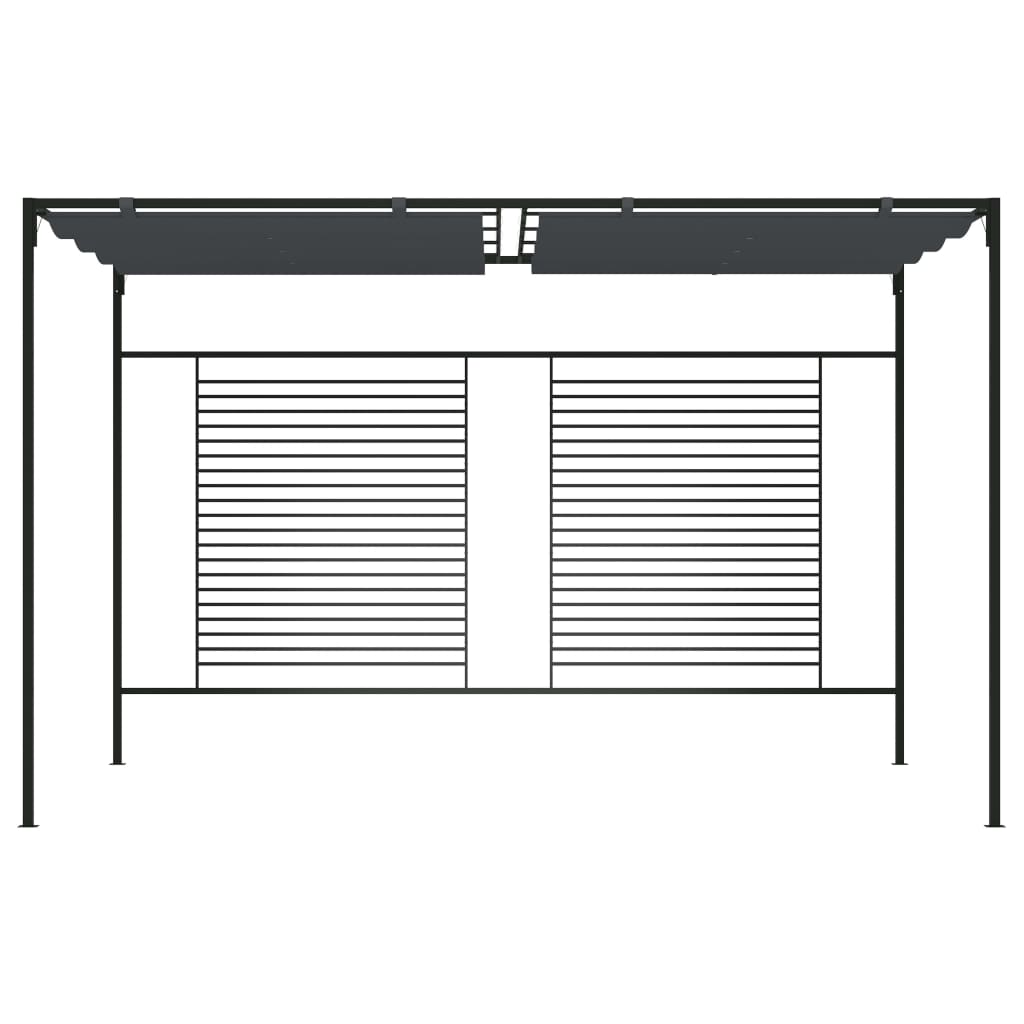 vidaXL Pavilion cu acoperiș retractabil, antracit, 4x3x2,3 m, 180 g/m²