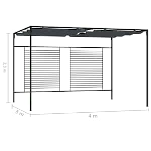 Altán se zatahovací střechou 4x3x2,3 m antracitový 180 g/m² - obrázek 7