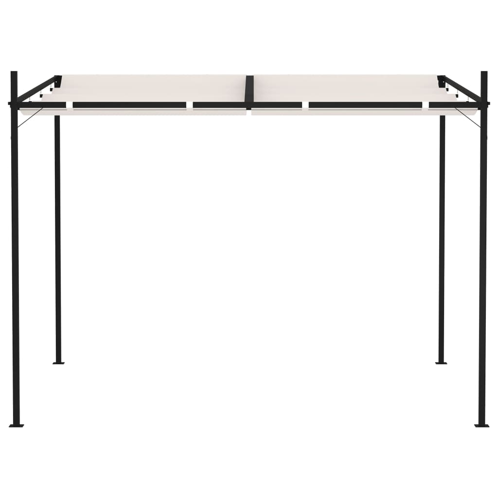 vidaXL Gazebo com toldo retrátil 300x300x233 cm cor creme