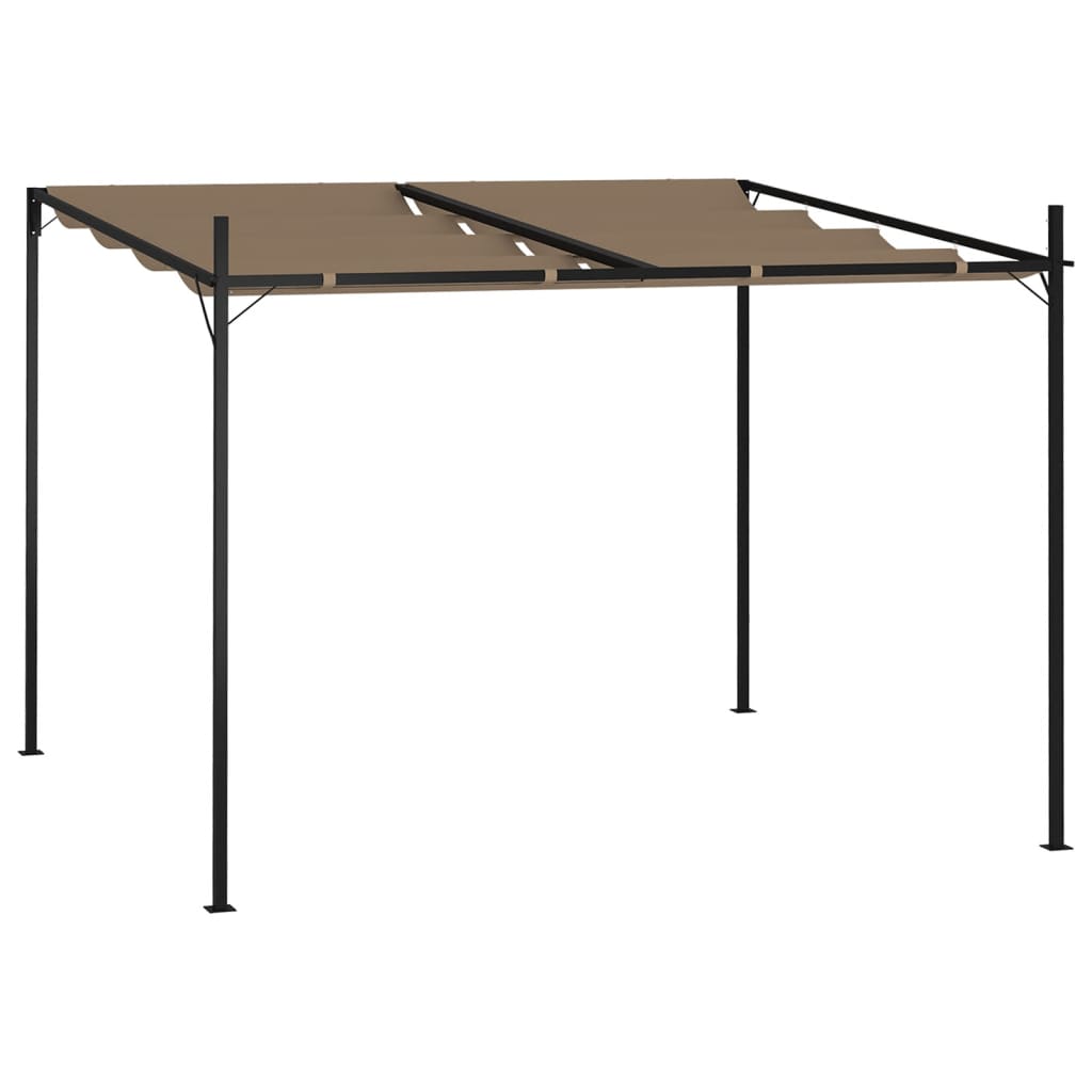 vidaXL Pavilion cu acoperiș retractabil, gri taupe, 300x300x233 cm vidaXL