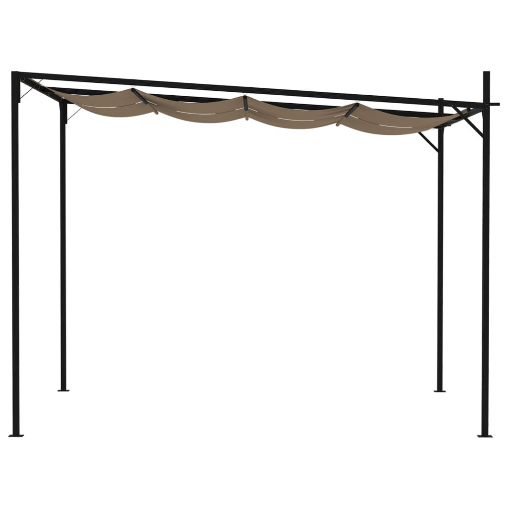 vidaXL Gazebo with Retractable Roof 300x300x233 cm Taupe