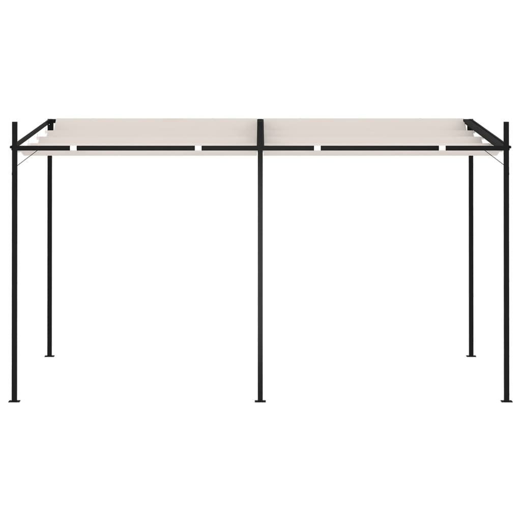 vidaXL Gazebo com toldo retrátil 400x300x233 cm cor creme