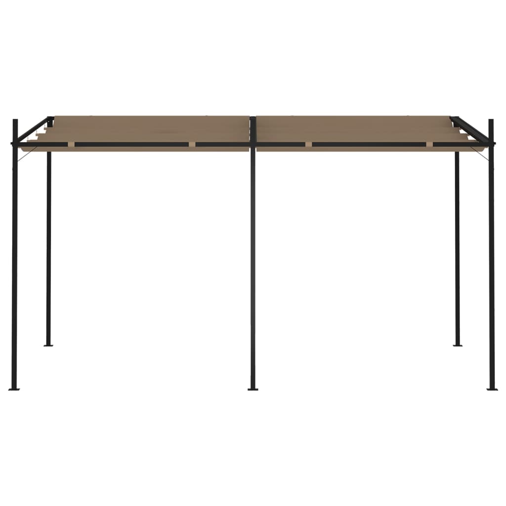 vidaXL Gazebo with Retractable Roof 400x300x233 cm Taupe