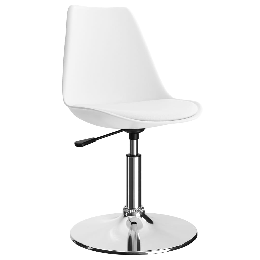 vidaXL Otočné jedálenské stoličky 4 ks, biele, umelá koža