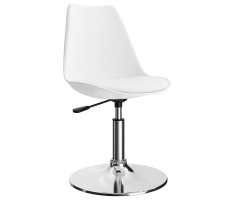 vidaXL Otočné jedálenské stoličky 4 ks, biele, umelá koža