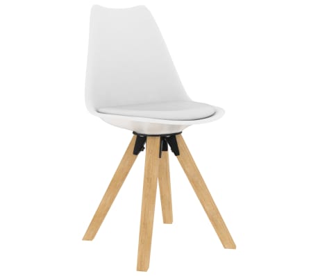 vidaXL spisebordsstole 2 stk. PP og massivt bøgetræ hvid