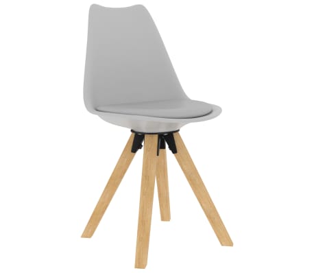 vidaXL Jedálenské stoličky 2 ks sivé PP a masívne bukové drevo