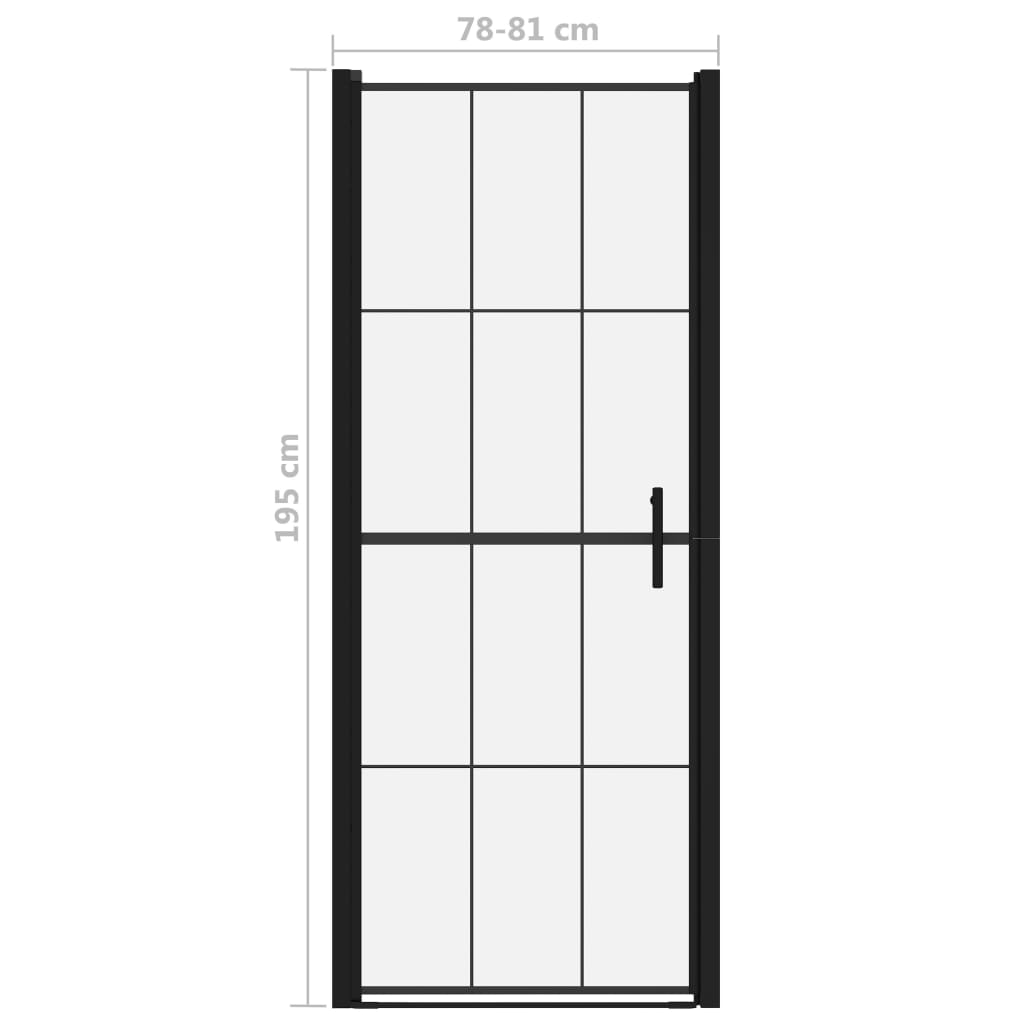  Sprchové dvere čierne 81x195 cm tvrdené sklo