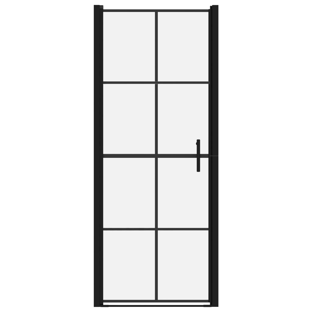 vidaXL fekete edzett üveg zuhanyajtók 81 x 195 cm