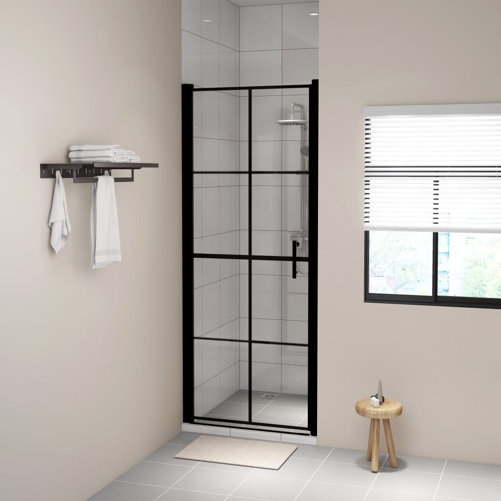 vidaXL Ușă de duș, negru, 81 x 195 cm, sticlă securizată 195