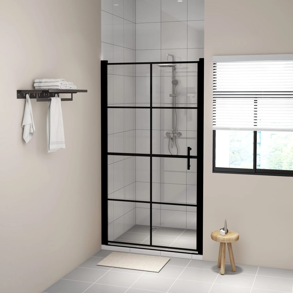 vidaXL Ușă de duș, negru, 100 x 178 cm, sticlă securizată vidaXL