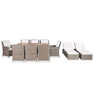 vidaXL Ensemble &agrave; manger d'ext&eacute;rieur 11 pcs R&eacute;sine tress&eacute;e