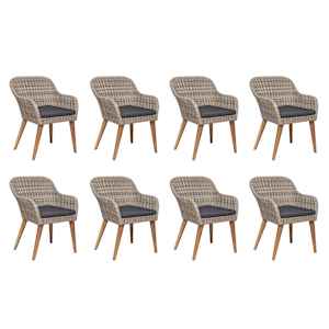 vidaXL 9 Piece Patio Dining Set with Cushions Poly Rattan