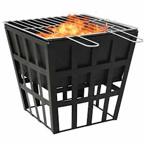 Ognjišče in žar 2 v 1 34x34x48 cm jeklo