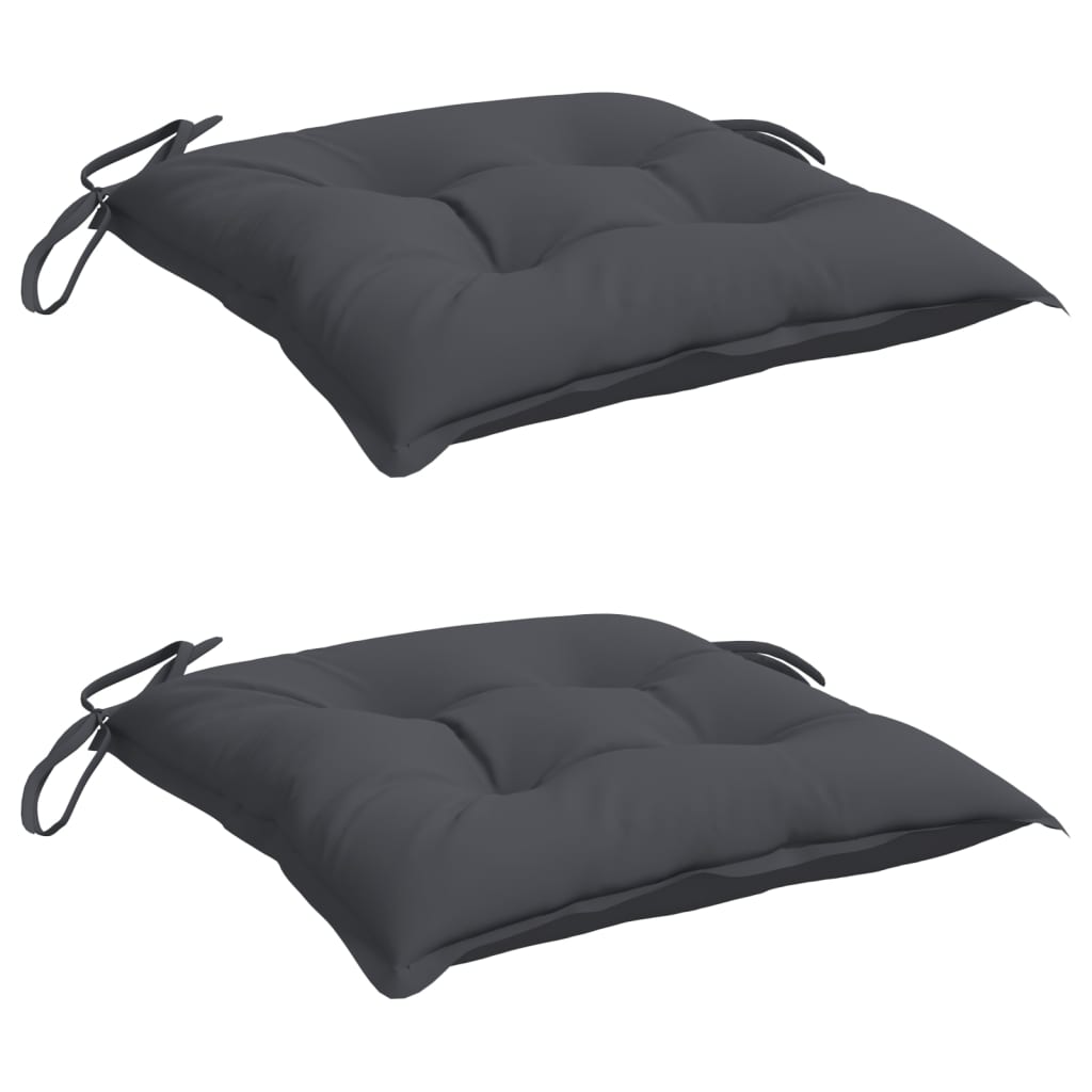 

vidaXL Stoelkussens 2 st 40x40x7 cm stof antraciet