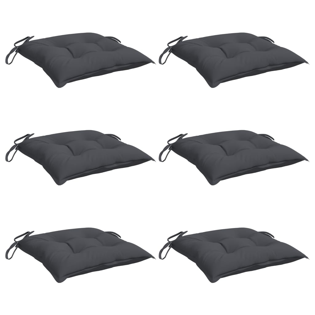

vidaXL Stoelkussens 6 st 40x40x7 cm stof antraciet