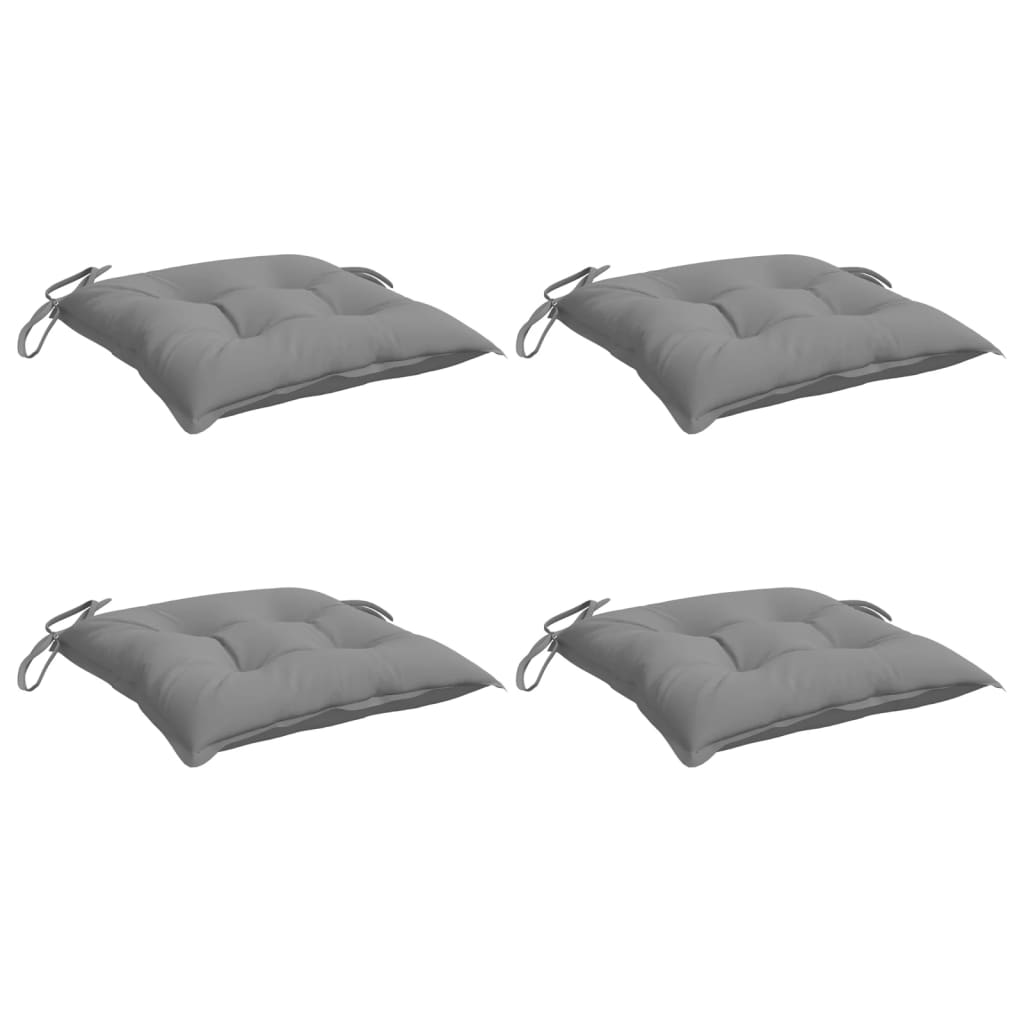 

vidaXL Stoelkussens 4 st 40x40x7 cm stof grijs