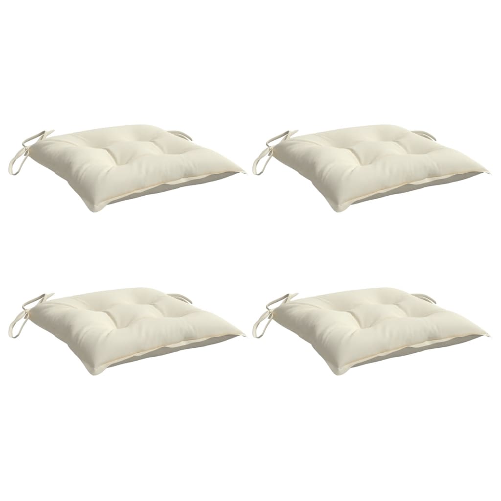 

vidaXL Stoelkussens 4 st 40x40x7 cm stof crèmewit
