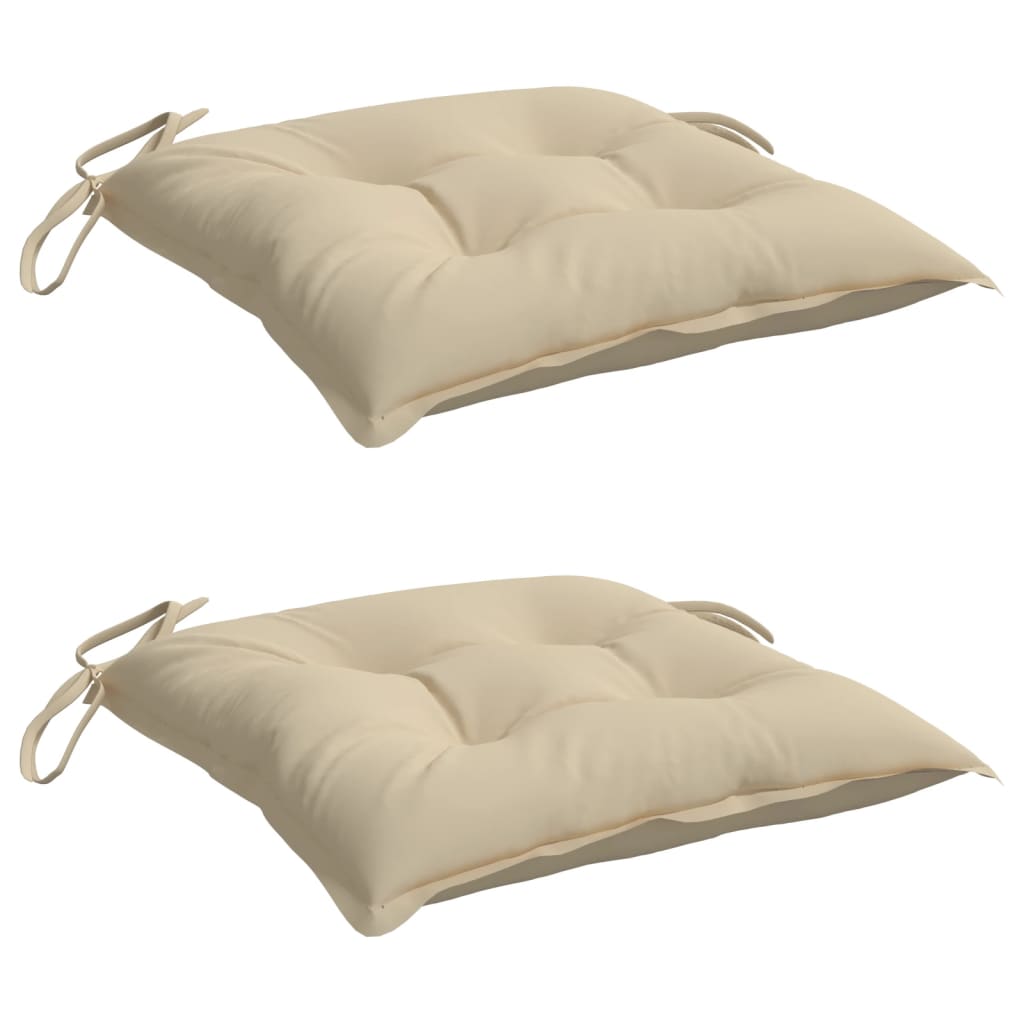 

vidaXL Stoelkussens 2 st 40x40x7 cm stof beige