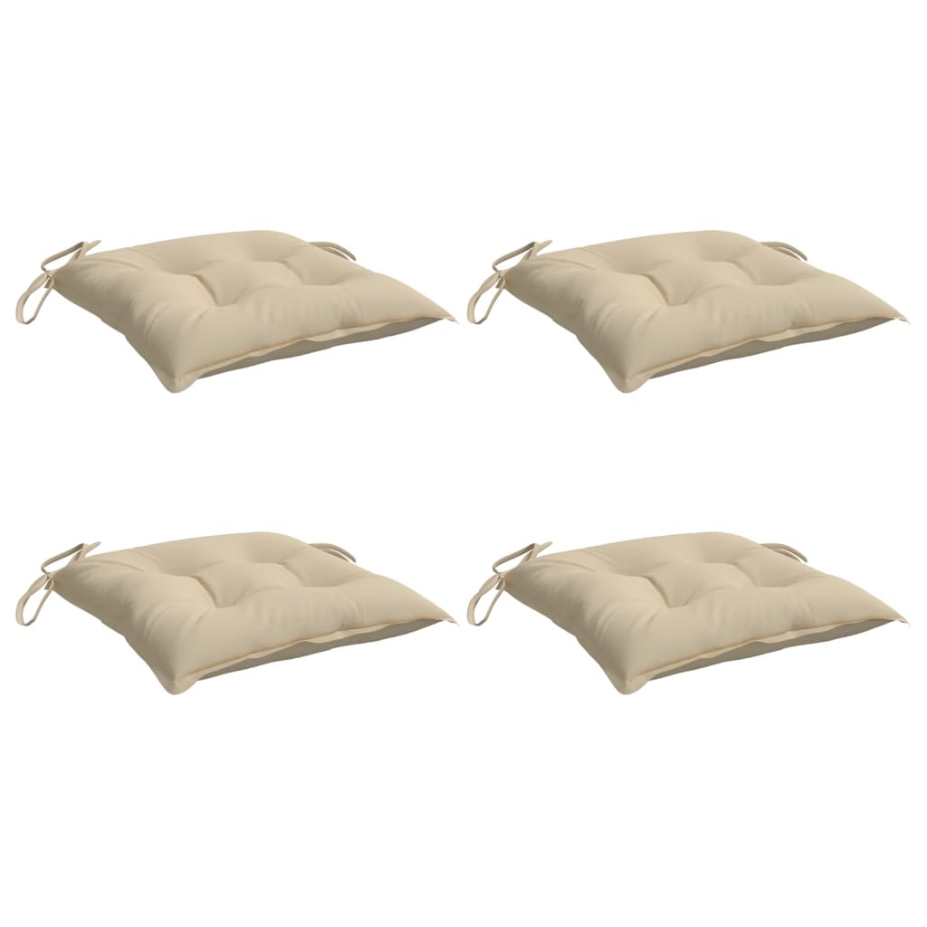 

vidaXL Stoelkussens 4 st 40x40x7 cm stof beige