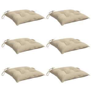 vidaXL Chair Cushion Set of 6 Beige Oxford fabric Medium Non-slip