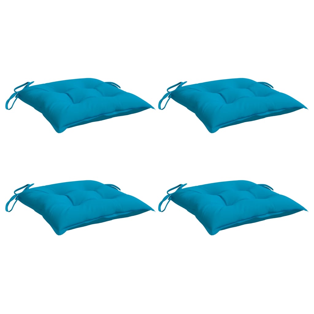 

vidaXL Stoelkussens 4 st 40x40x7 cm stof lichtblauw