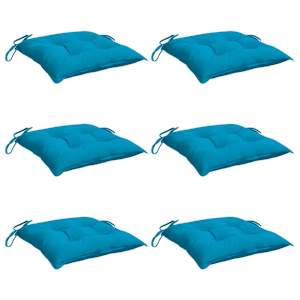 vidaXL Stuhlkissen 6 Stk. Hellblau 40x40x7 cm Oxford-Gewebe
