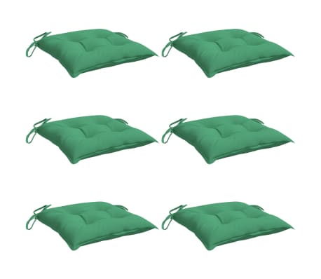 vidaXL Chair Cushions 6 pcs Green 15.7"x15.7"x2.8" Oxford Fabric