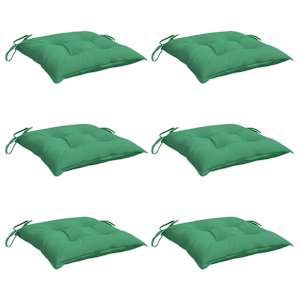 vidaXL Chair Cushions 6 pcs Green 15.7"x15.7"x2.8" Oxford Fabric